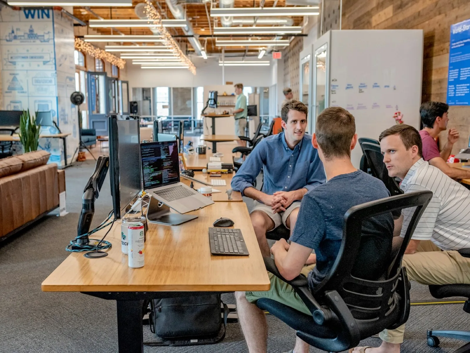International team collaborating in a creative office